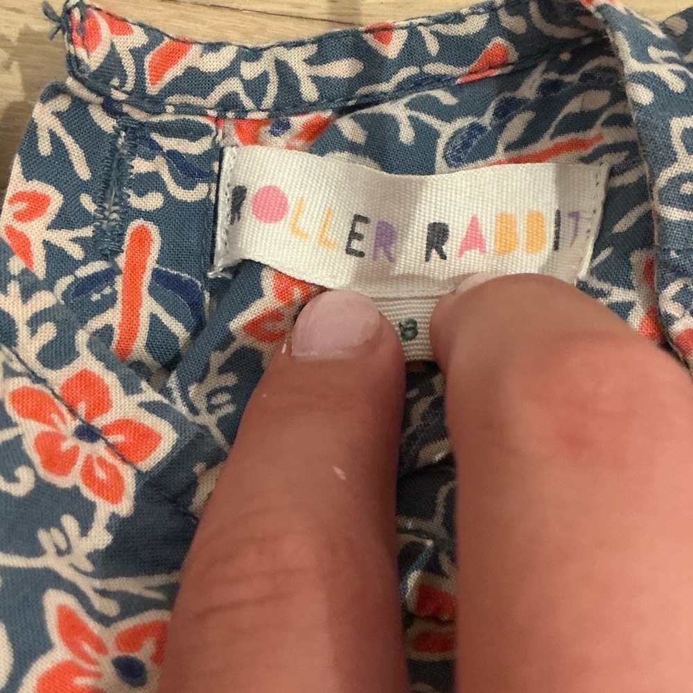 Roller Rabbit Navy and Pink Patterned Kids Dress - Picture 2 of 3